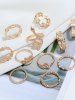 11 Pièces Bagues Découpés Style Punk Rose Etoile - d'or 