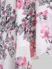 Plus Size Floral Guipure Lace Applique Flounce High Low Open Shoulder Dress -  