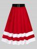 Plus Size Velvet Christmas Maxi Skirt -  
