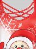 Plus Size Santa Claus Snowflake Print Crisscross Christmas T-shirt -  