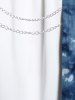 T-shirt Haut Bas Teinté de Grande Taille à Manches Longues avec Chaîne - Bleu profond 3x | US 22-24