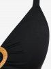 Débardeur Asymétrique Imprimé Paisley en Forme de Coeur Grande Taille - Noir 4X | US 26-28