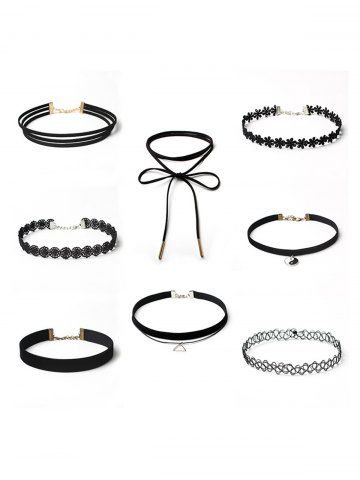 8 Pieces Choker Necklace Set