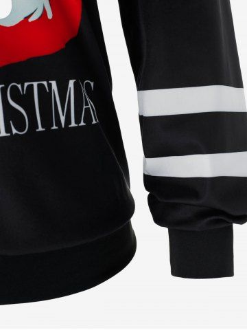 Plus Size Merry Christmas Santa Print Drawstring Hoodie