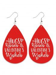 Valentine's Day Letter PU Drop Earrings -  