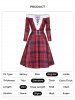 Christmas Off the Shoulder Faux Fur Panel Lace Up Long Sleeve A Line Midi Dress -  