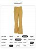 Textured Plain Color Zipper Fly High Waisted Wide Leg Long Pants -  