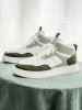 Topstitching Colorblock Lace Up Front High Top Skate Shoes -  