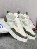 Topstitching Colorblock Lace Up Front High Top Skate Shoes -  