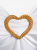 Plus Size Heart-shaped Ring Cowl Front Chain Embellish Ruched Tank Top -  