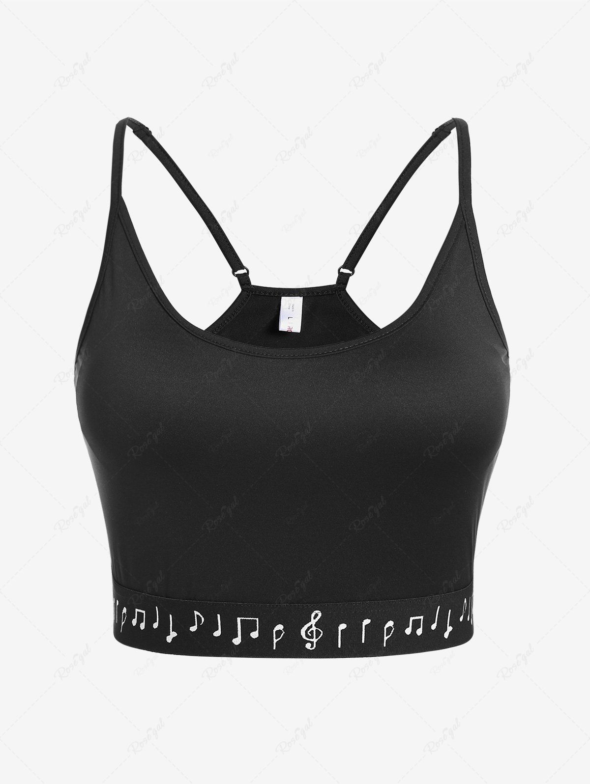 Shops Plus Size Notes Printed Solid Crop Top  
