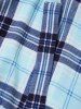 Plaid Print Surplice Drawstring Faux Twinset Hoodie -  