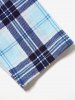 Plaid Print Surplice Drawstring Faux Twinset Hoodie -  