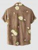 Flowers Pattern Short Sleeves Shirt -  