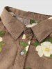 Flowers Pattern Short Sleeves Shirt -  