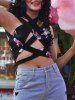 Floral Criss Cross Tied Archie Top -  