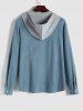 Textured Long Sleeves Hooded Shirt -  