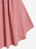 T-shirt Côtelé Découpé de Grande Taille à Manches Longues - Rose clair 2x | US 18-20