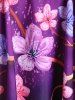 Maillot de Bain Tankini Rembourré Croisé Fleur Imprimée de Grande Taille à Volants - Pourpre  4X | US 26-28