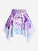Maillot de Bain Tankini Ethnique Imprimé Ombré Matelassé de Grande Taille Trois Pièces - Pourpre  M | US 10