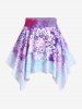 Maillot de Bain Tankini Ethnique Imprimé Ombré Matelassé de Grande Taille Trois Pièces - Pourpre  M | US 10