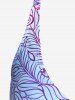 Maillot de Bain Tankini Ethnique Imprimé Ombré Matelassé de Grande Taille Trois Pièces - Pourpre  M | US 10