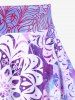 Maillot de Bain Tankini Ethnique Imprimé Ombré Matelassé de Grande Taille Trois Pièces - Pourpre  M | US 10