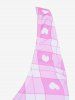 Maillot de Bain Tankini Croisé Cœur Matelassé de Grande Taille avec Nœud Papillon Trois Pièces - Rose clair 2X | US 18-20