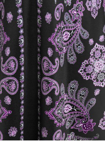 Plus Size Paisley Ruched Draped Skirted Tunic Tee