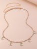 Vintage Rhinestone Moon Pendant Waist Chain -  