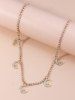 Vintage Rhinestone Moon Pendant Waist Chain -  