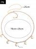 Vintage Rhinestone Moon Pendant Waist Chain -  