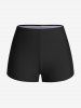 Maillot de Bain Tankini Gothique à Carreaux Crâne sans Dos à Bretelle - Rouge L | US 12