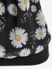 Plus Size Daisy Mesh Overlay Flutter Sleeves Blouson Tee -  