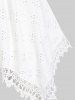 Haut Broderie Anglaise à Ourlet Mouchoir Dentelle de Grande Taille - Blanc 4X | US 26-28