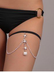 Seashell Starfish Charm Beaded Thigh Chain -  