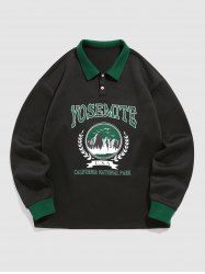 Landscape Colorblock Vintage Fleece Thermal Lined Sweatshirt -  