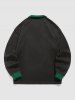 Landscape Colorblock Vintage Fleece Thermal Lined Sweatshirt -  