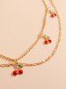Sweet Cherry Pendant Double Waist Chain -  