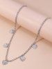 Retro Heart Rhinestone Decor Waist Chain -  