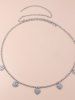 Retro Heart Rhinestone Decor Waist Chain -  