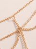 Punk Multilayer Roman Coin Pendant Waist Chain -  