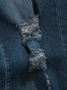 Destroyed Straight Leg Jeans -  