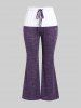 Pantalon Chiné en Blocs de Couleurs à Jambe Large de Grande Taille - Concorde L | US 12