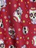 Plus Size Skulls Printed Backless Padded Handkerchief Tankini Swimsuit -  