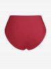 Maillot de Bain Tankini Mouchoir Matelassé Crâne Imprimée sans Dos de Grande Taille - Rouge 5X