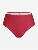 Maillot de Bain Tankini Mouchoir Matelassé Crâne Imprimée sans Dos de Grande Taille - Rouge 5X