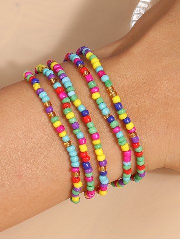 Multicolored Beaded Stretch Layered Bracelet