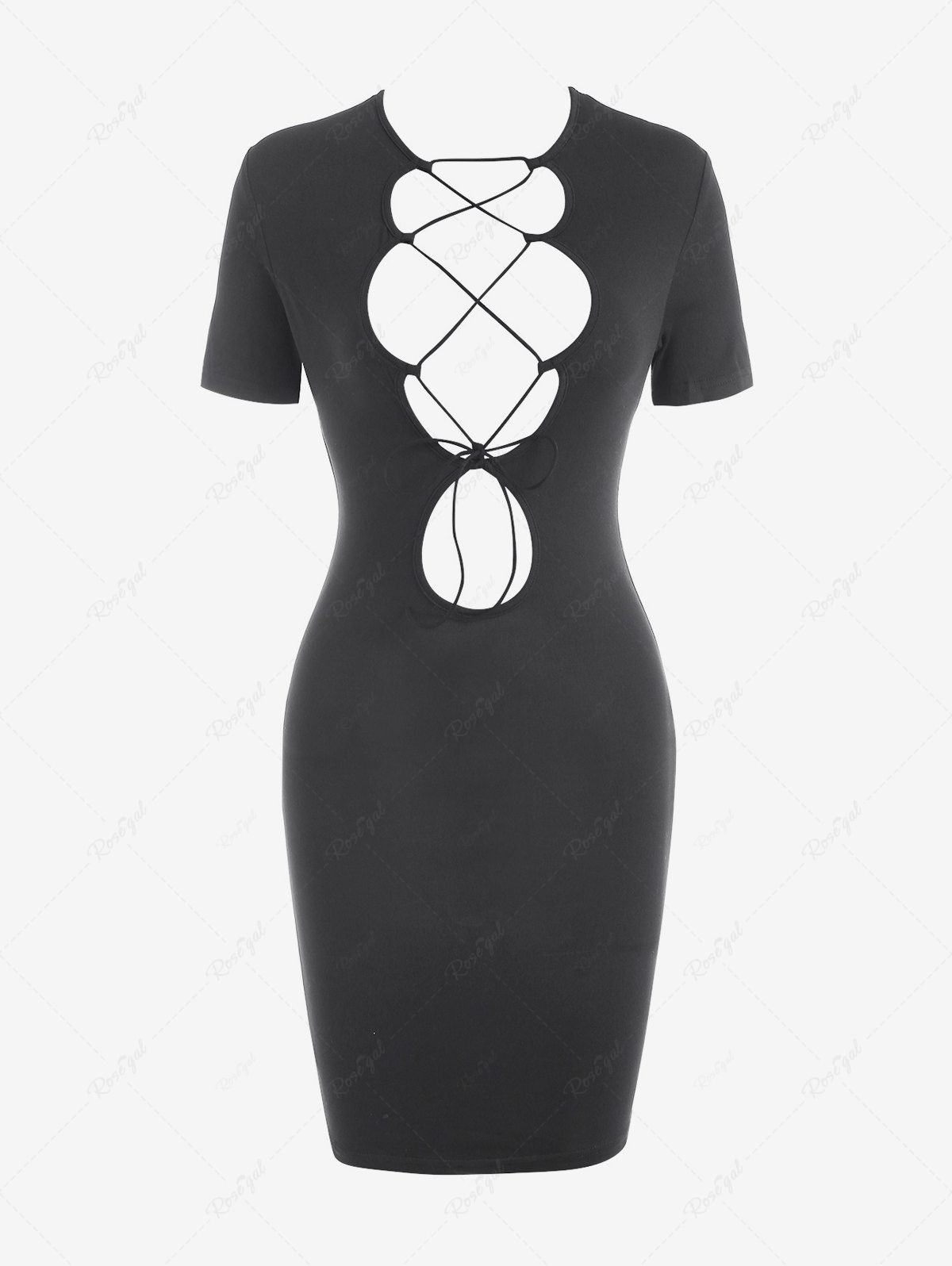Outfits Lace-up Slinky Bodycon Dress  