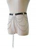 Punk Multi Layered Rings Tassel Buckle Faux Leather Belt Waist Chain -  